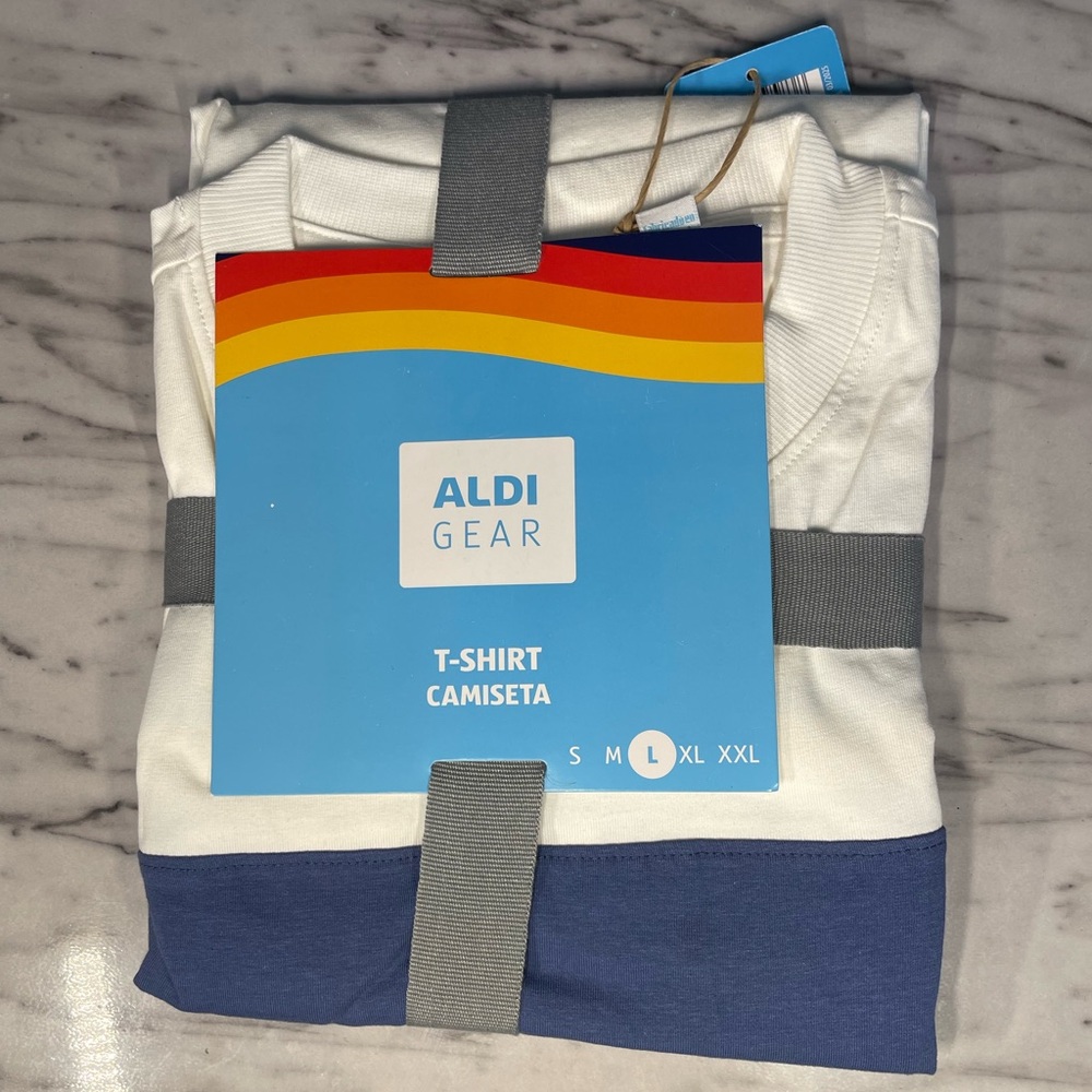 Aldi Gear White and Blue T-Shirt